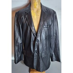 Daniel Cremieux Mens Genuine Lambskin Jacket Large Black 2 Button